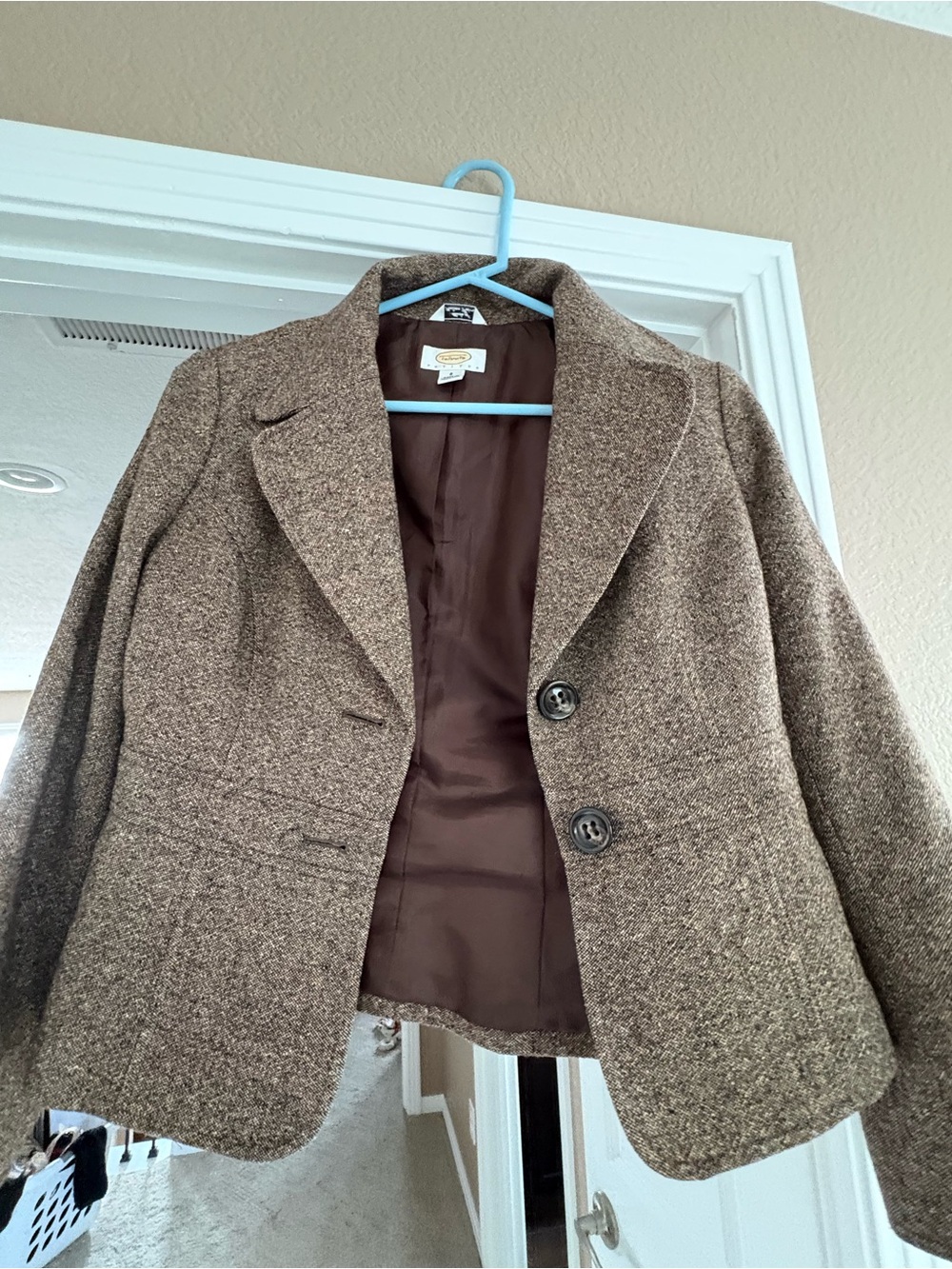 Talbots Brown Tweed Women's Blazer Jacket